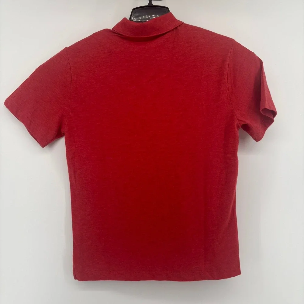 Banana Republic Mens Red Slub Knit Short Sleeve Polo Shirt Small 547686-01-1 NEW